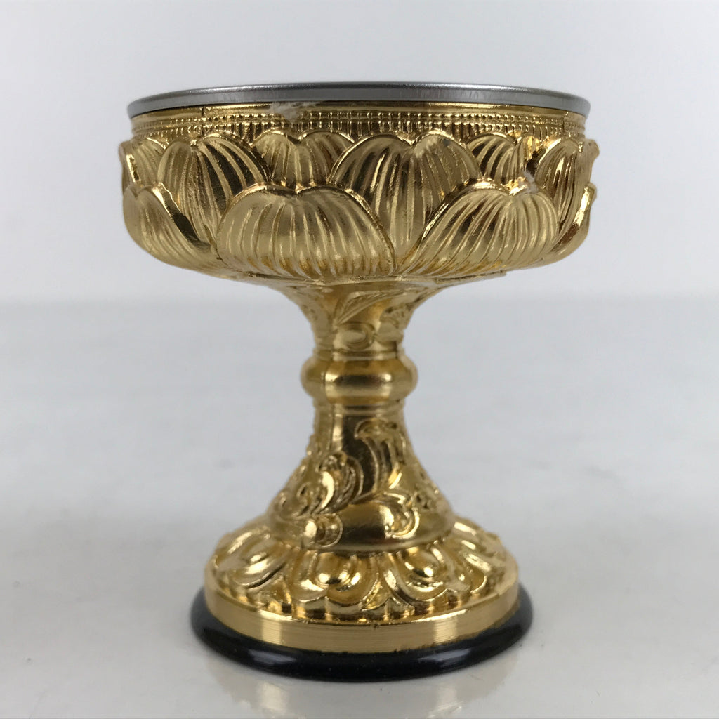 Japanese Buddhist Altar Fitting Brass Rice Offering Cup Vtg Butsugu Gold BA341