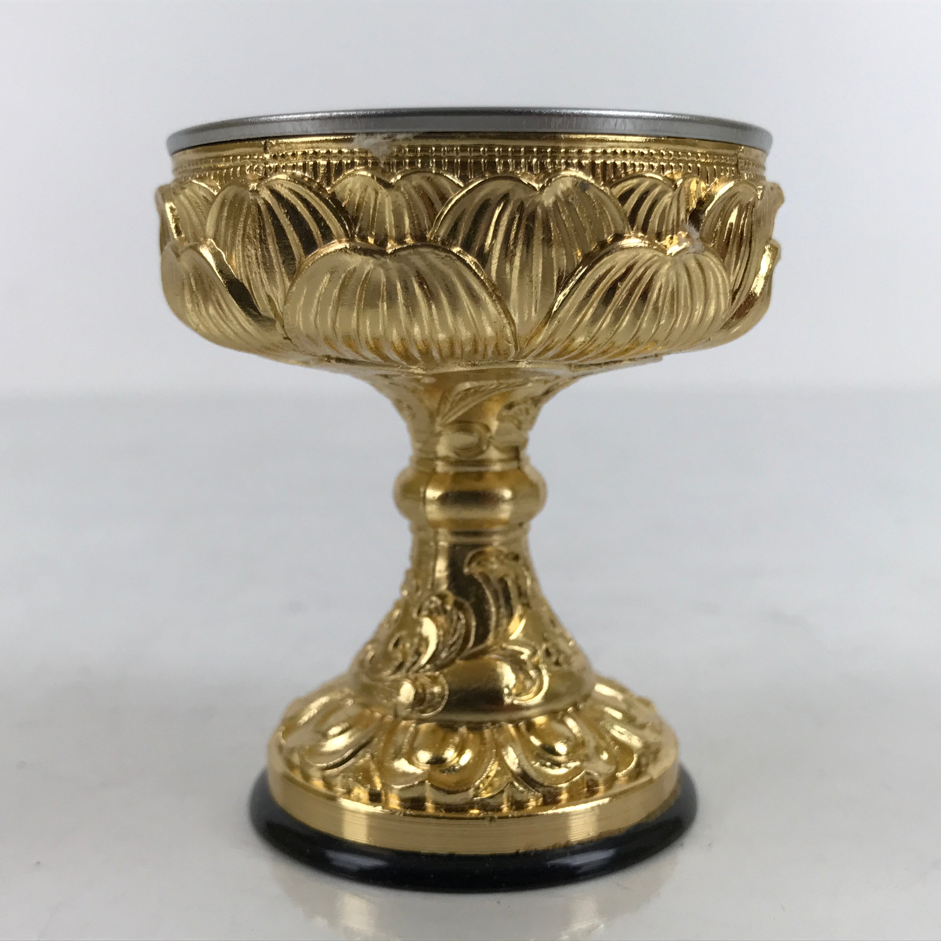 Japanese Buddhist Altar Fitting Brass Rice Offering Cup Vtg Butsugu Gold BA341