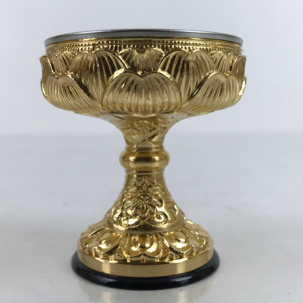 Japanese Buddhist Altar Fitting Brass Rice Offering Cup Vtg Butsugu Gold BA341