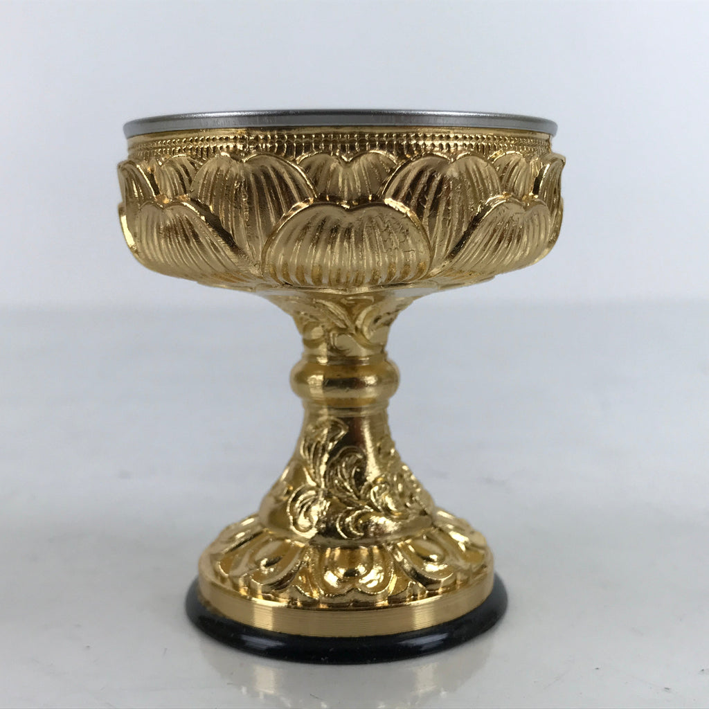 Japanese Buddhist Altar Fitting Brass Rice Offering Cup Vtg Butsugu Gold BA341