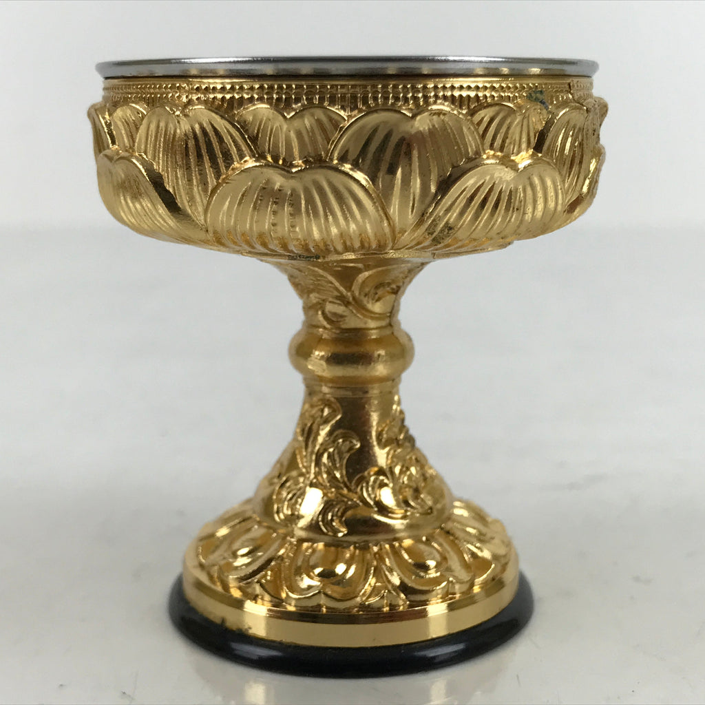 Japanese Buddhist Altar Fitting Brass Rice Offering Cup Vtg Butsugu Gold BA342