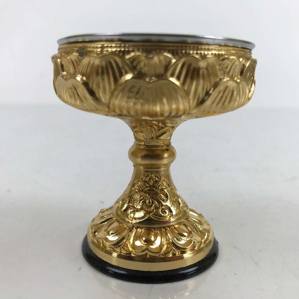 Japanese Buddhist Altar Fitting Brass Rice Offering Cup Vtg Butsugu Gold BA342