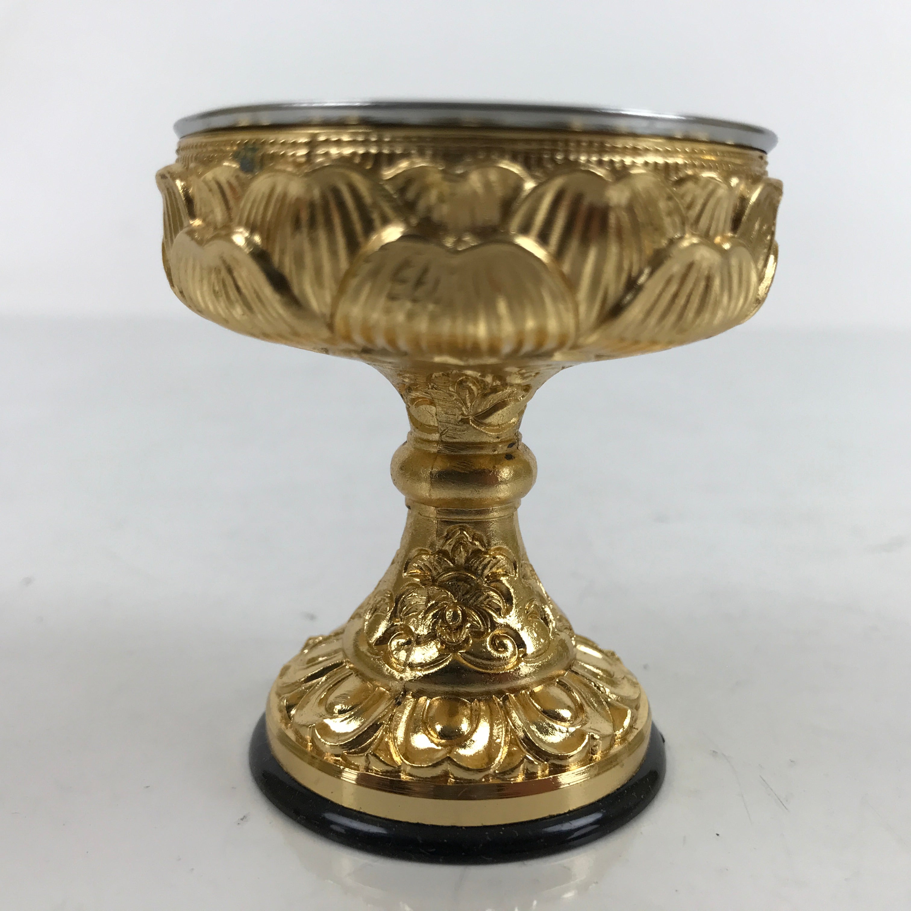 Japanese Buddhist Altar Fitting Brass Rice Offering Cup Vtg Butsugu Gold BA342