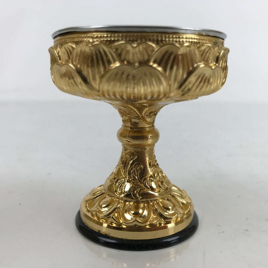Japanese Buddhist Altar Fitting Brass Rice Offering Cup Vtg Butsugu Gold BA342