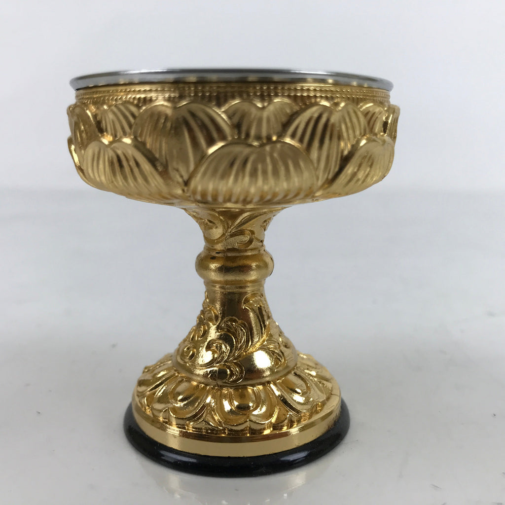 Japanese Buddhist Altar Fitting Brass Rice Offering Cup Vtg Butsugu Gold BA342