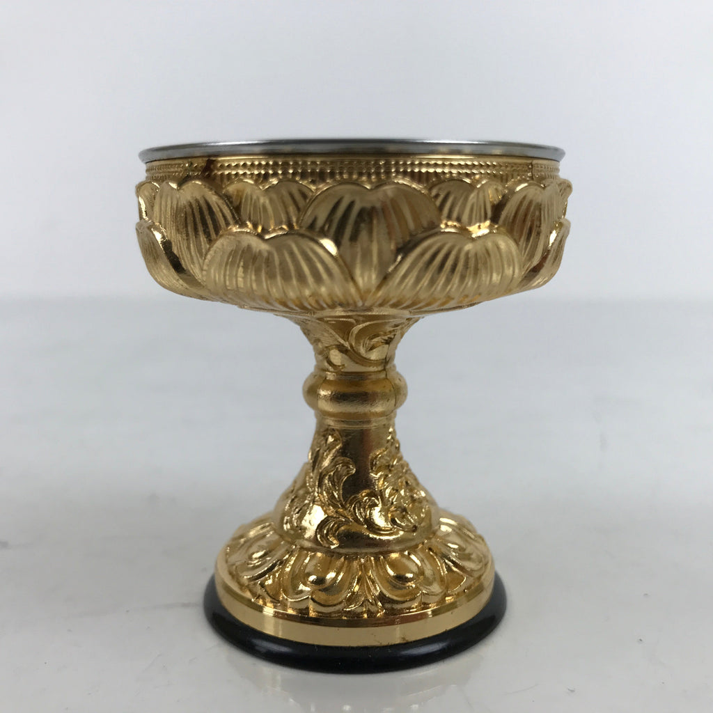 Japanese Buddhist Altar Fitting Brass Rice Offering Cup Vtg Butsugu Gold BA343
