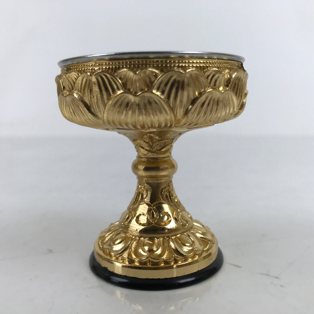 Japanese Buddhist Altar Fitting Brass Rice Offering Cup Vtg Butsugu Gold BA343