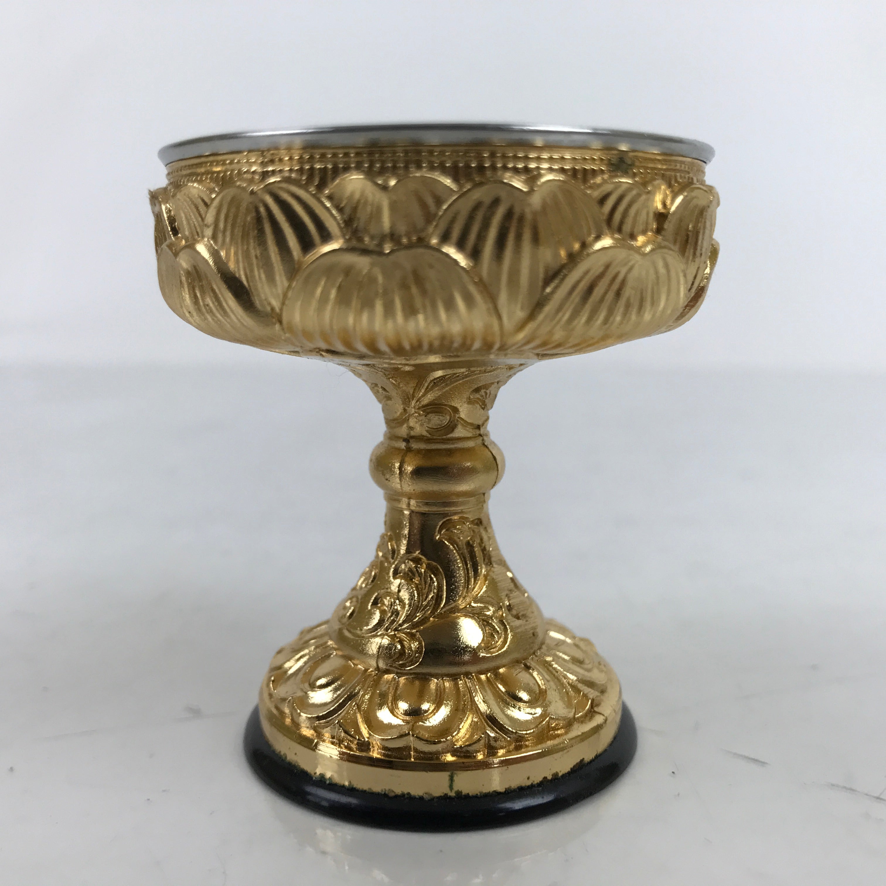 Japanese Buddhist Altar Fitting Brass Rice Offering Cup Vtg Butsugu Gold BA343