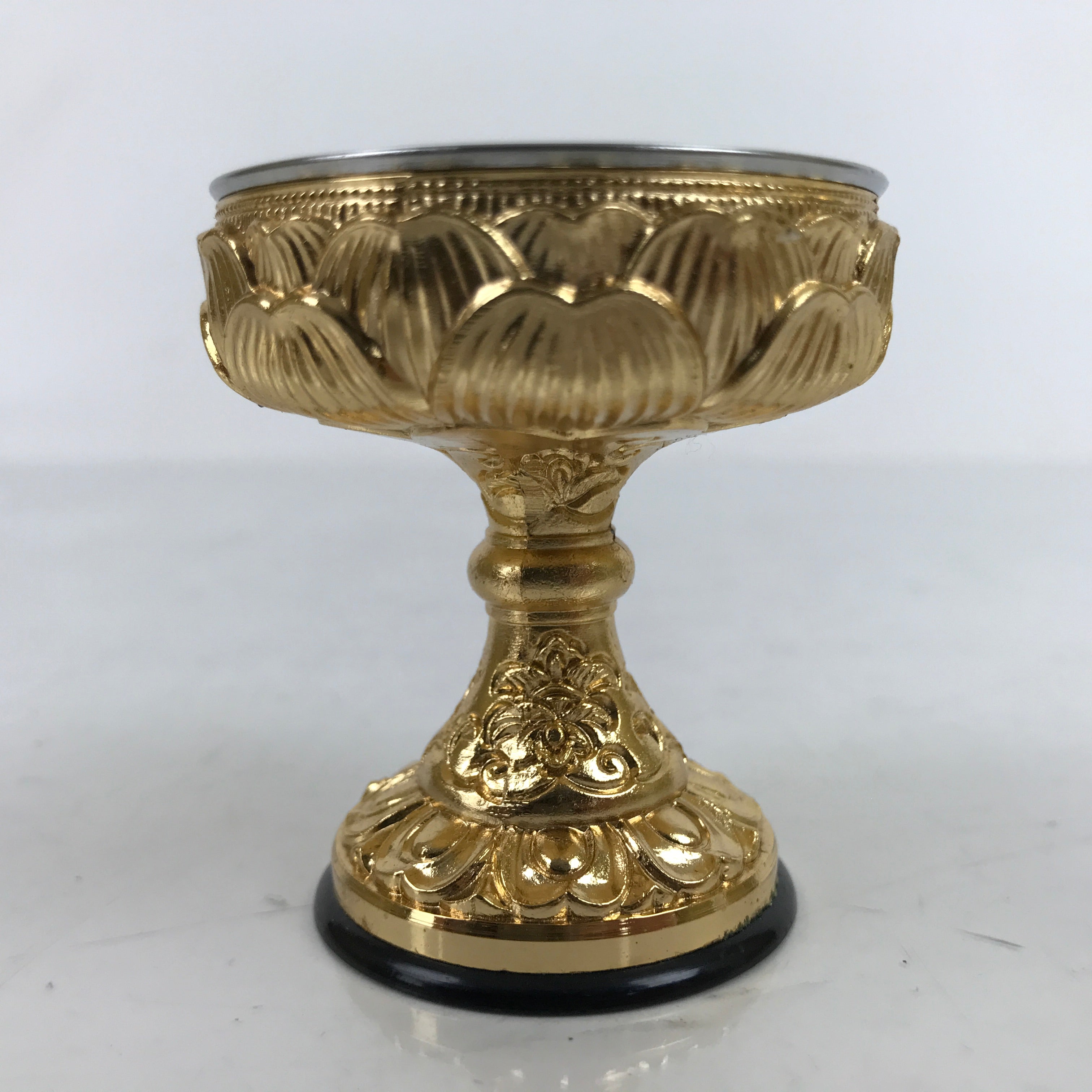 Japanese Buddhist Altar Fitting Brass Rice Offering Cup Vtg Butsugu Gold BA343