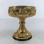 Japanese Buddhist Altar Fitting Brass Rice Offering Cup Vtg Butsugu Gold BA343