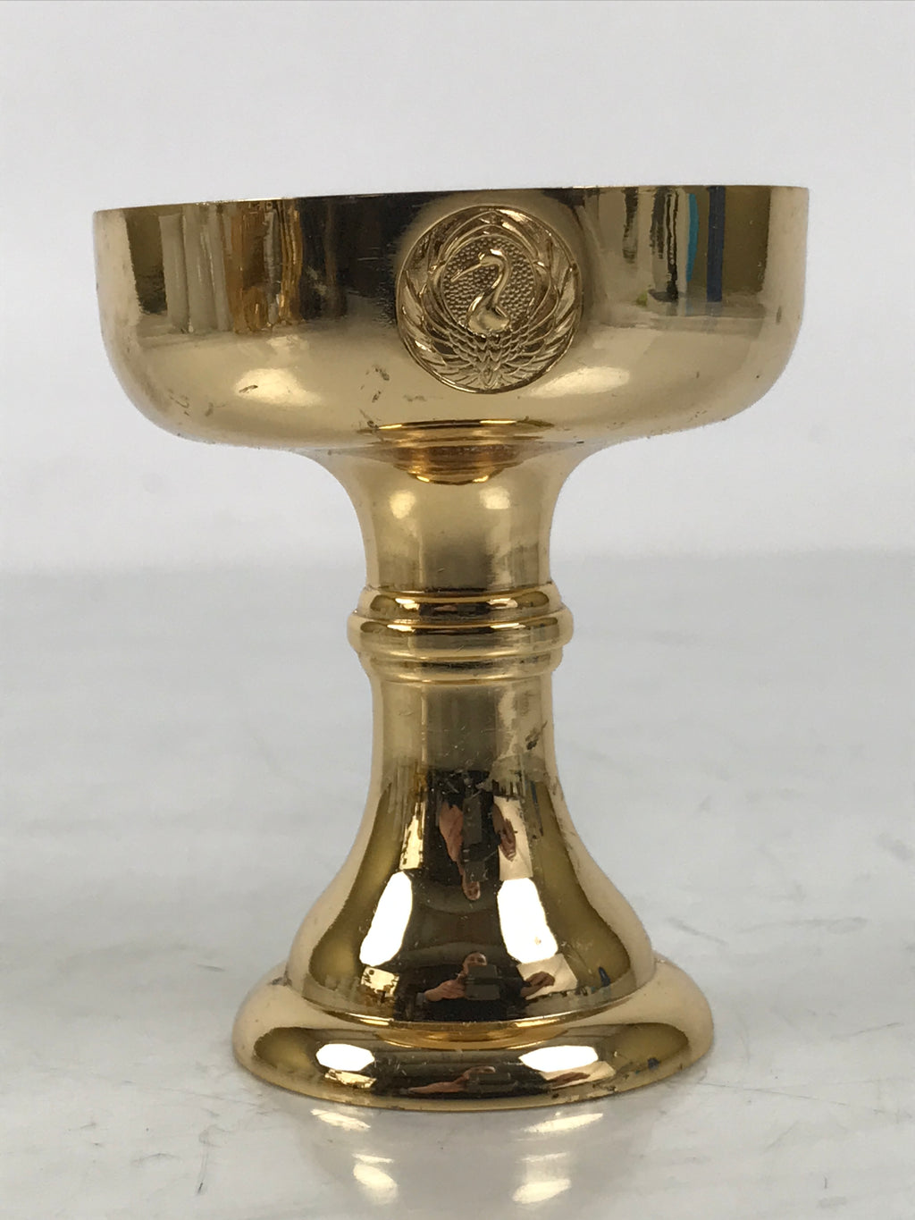 Japanese Buddhist Altar Fitting Brass Rice Offering Cup Vtg Butsugu Gold BA645
