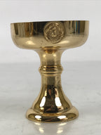 Japanese Buddhist Altar Fitting Brass Rice Offering Cup Vtg Butsugu Gold BA645
