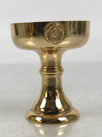 Japanese Buddhist Altar Fitting Brass Rice Offering Cup Vtg Butsugu Gold BA645