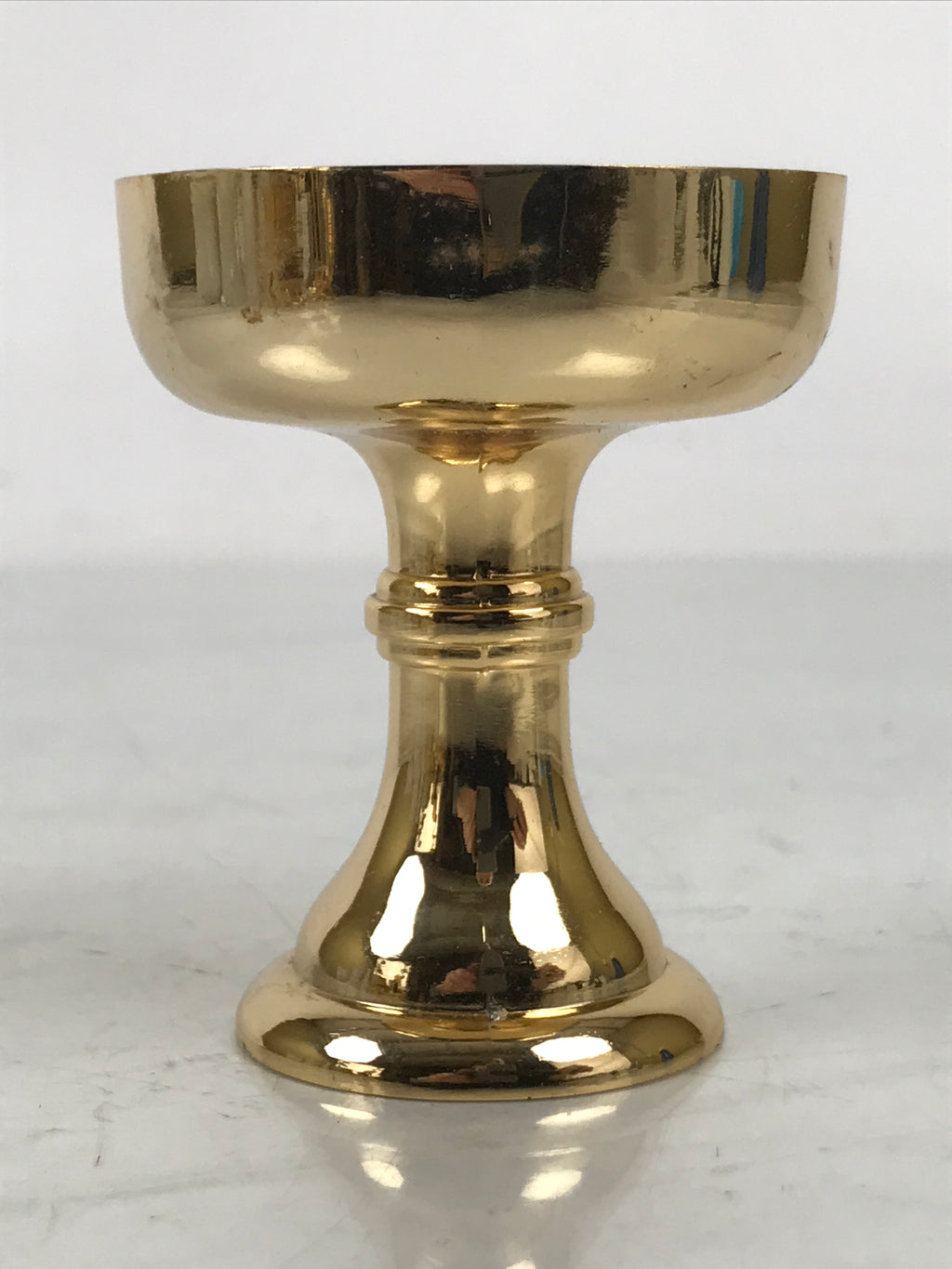 Japanese Buddhist Altar Fitting Brass Rice Offering Cup Vtg Butsugu Gold BA645