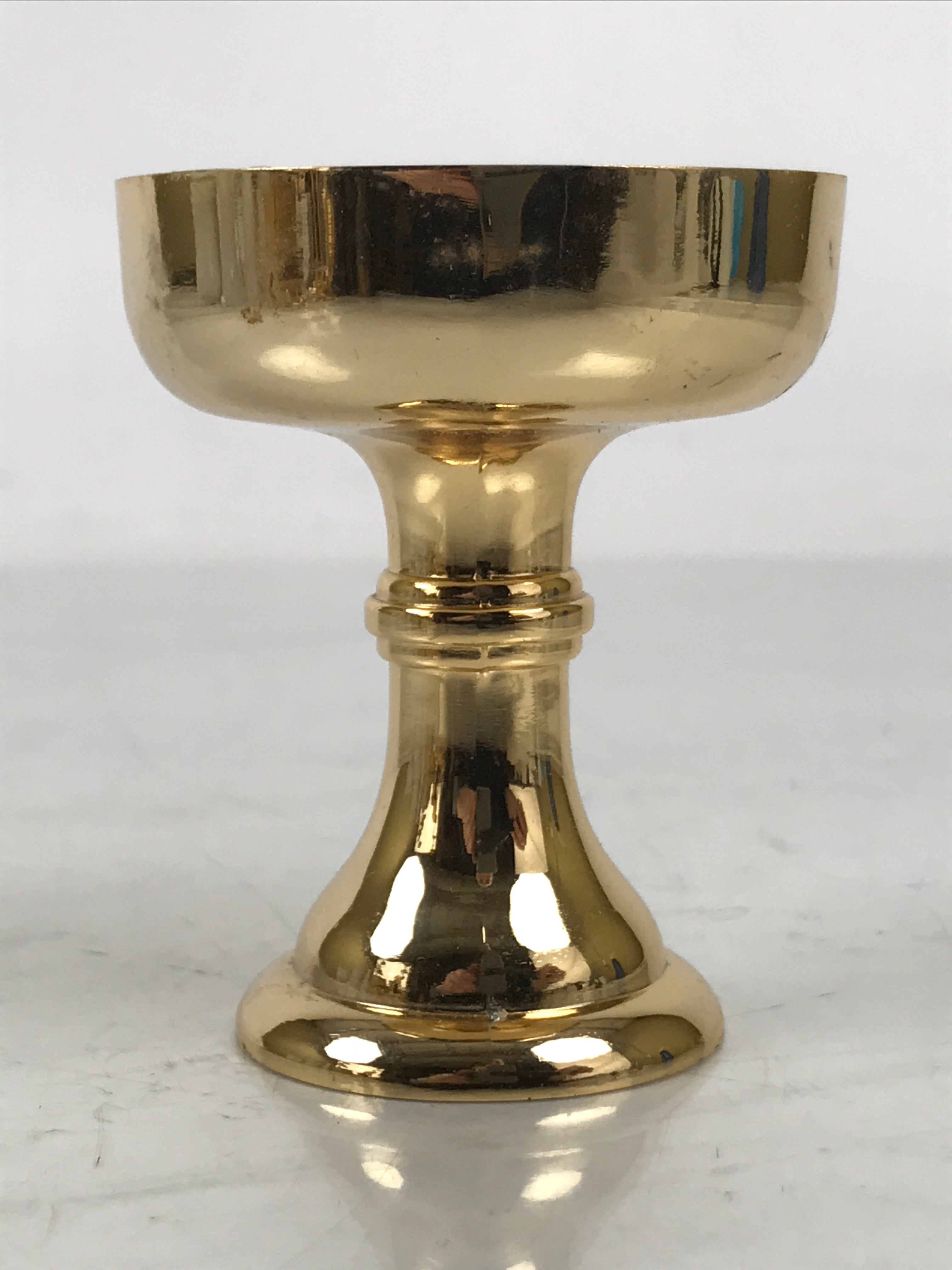 Japanese Buddhist Altar Fitting Brass Rice Offering Cup Vtg Butsugu Gold BA645