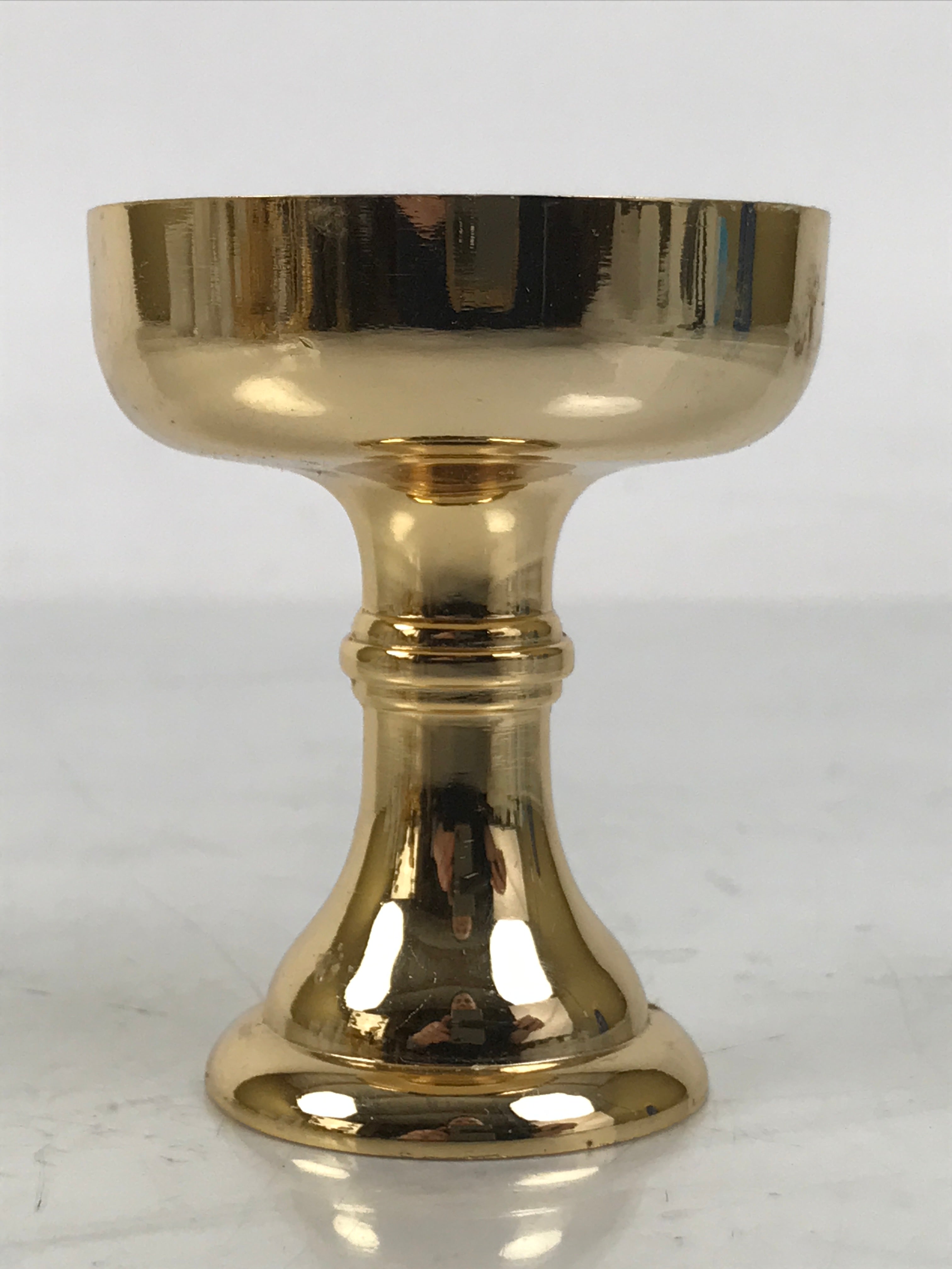 Japanese Buddhist Altar Fitting Brass Rice Offering Cup Vtg Butsugu Gold BA645