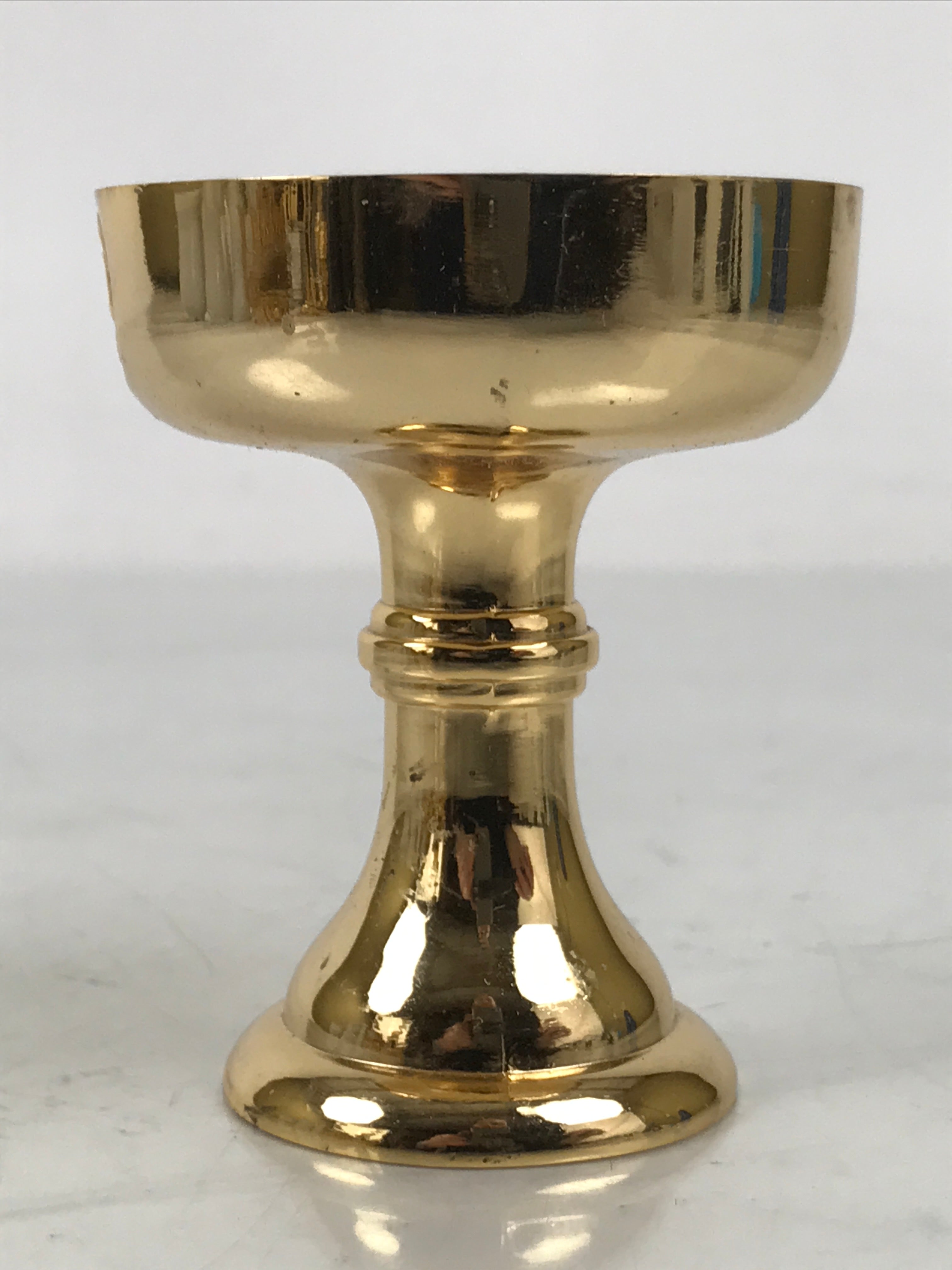 Japanese Buddhist Altar Fitting Brass Rice Offering Cup Vtg Butsugu Gold BA645
