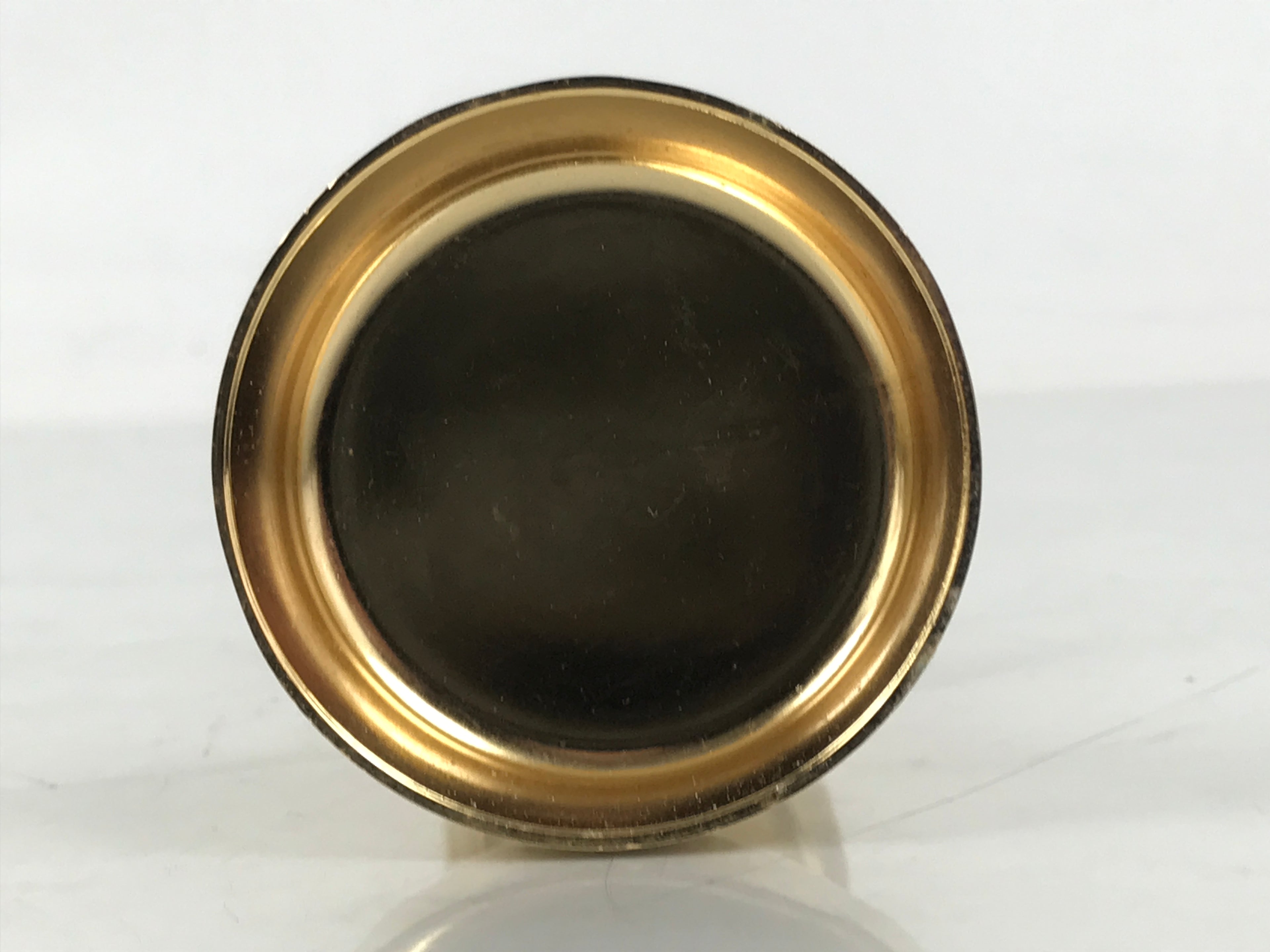 Japanese Buddhist Altar Fitting Brass Rice Offering Cup Vtg Butsugu Gold BA645