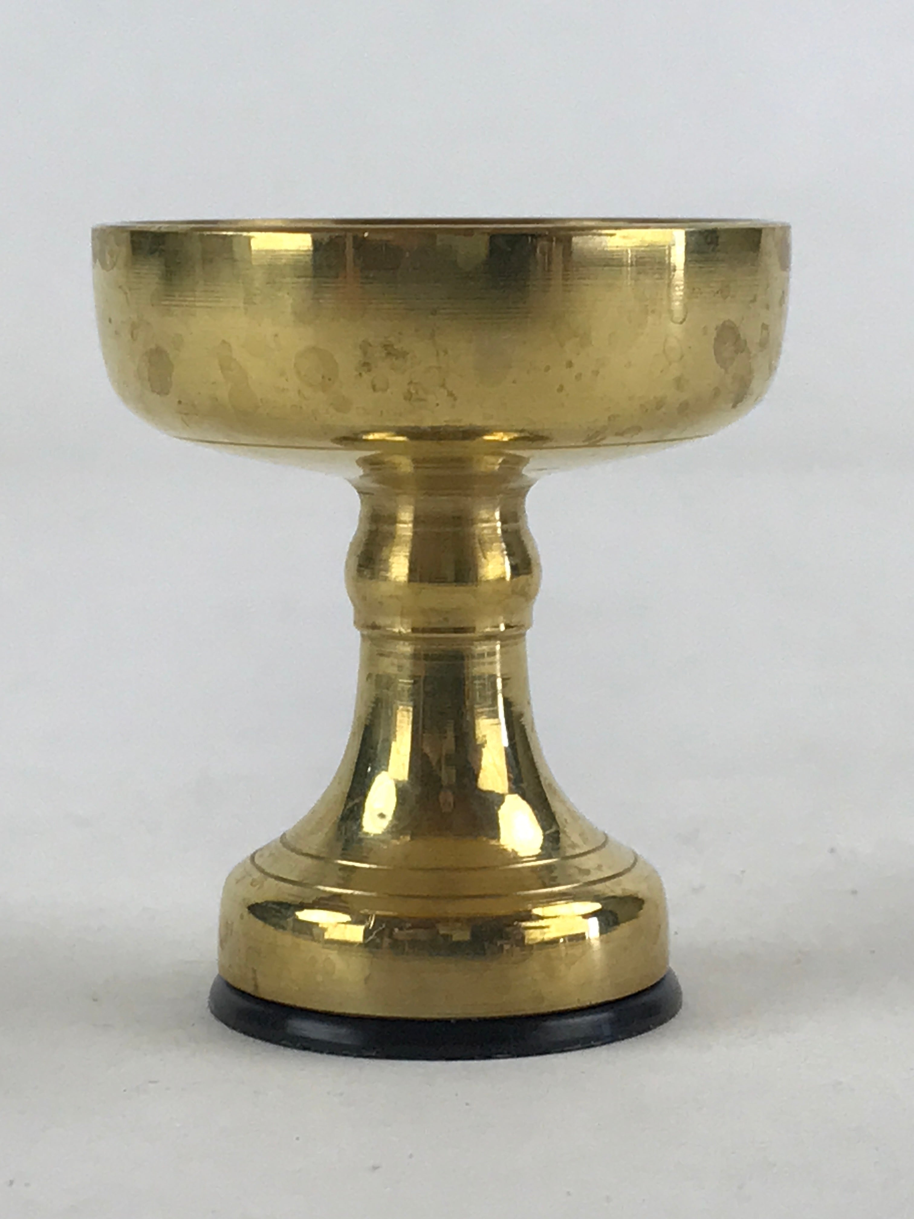 Japanese Buddhist Altar Fitting Brass Rice Offering Cup Vtg Gold Butsugu BA61
