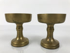 Japanese Buddhist Altar Fitting Brass Rice Offering Cup Vtg Large Gold 2pc BA763