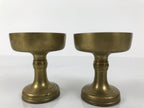 Japanese Buddhist Altar Fitting Brass Rice Offering Cup Vtg Large Gold 2pc BA763