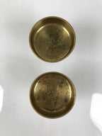 Japanese Buddhist Altar Fitting Brass Rice Offering Cup Vtg Large Gold 2pc BA763
