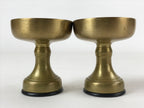 Japanese Buddhist Altar Fitting Brass Rice Offering Cup Vtg Small Gold 2pc BA211