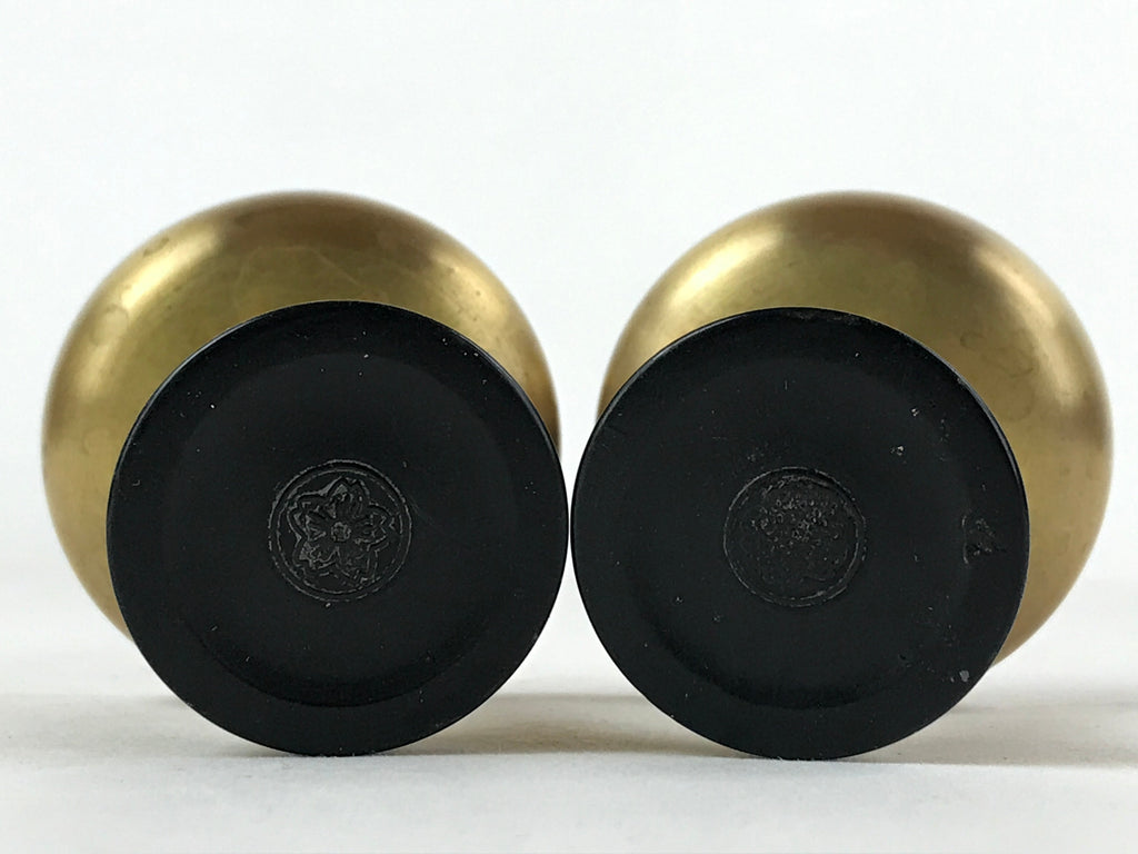 Japanese Buddhist Altar Fitting Brass Rice Offering Cup Vtg Small Gold 2pc BA211