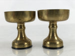 Japanese Buddhist Altar Fitting Brass Rice Offering Cup Vtg Small Gold 2pc BA462