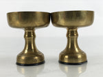 Japanese Buddhist Altar Fitting Brass Rice Offering Cup Vtg Small Gold 2pc BA462