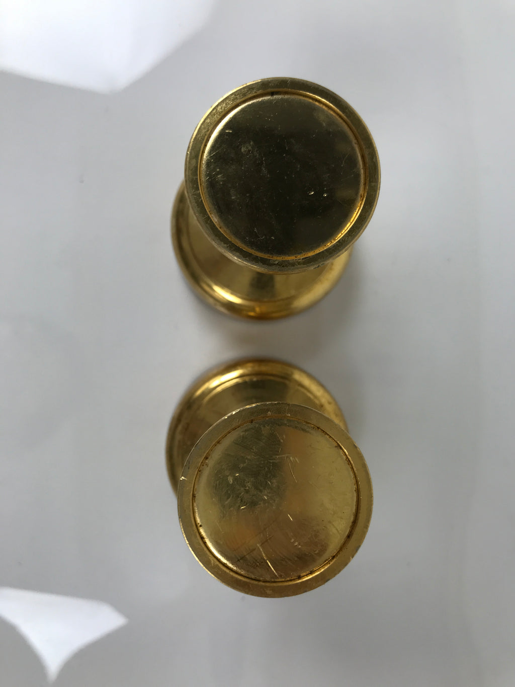 Japanese Buddhist Altar Fitting Brass Rice Offering Cup Vtg Small Gold 2pc BA761