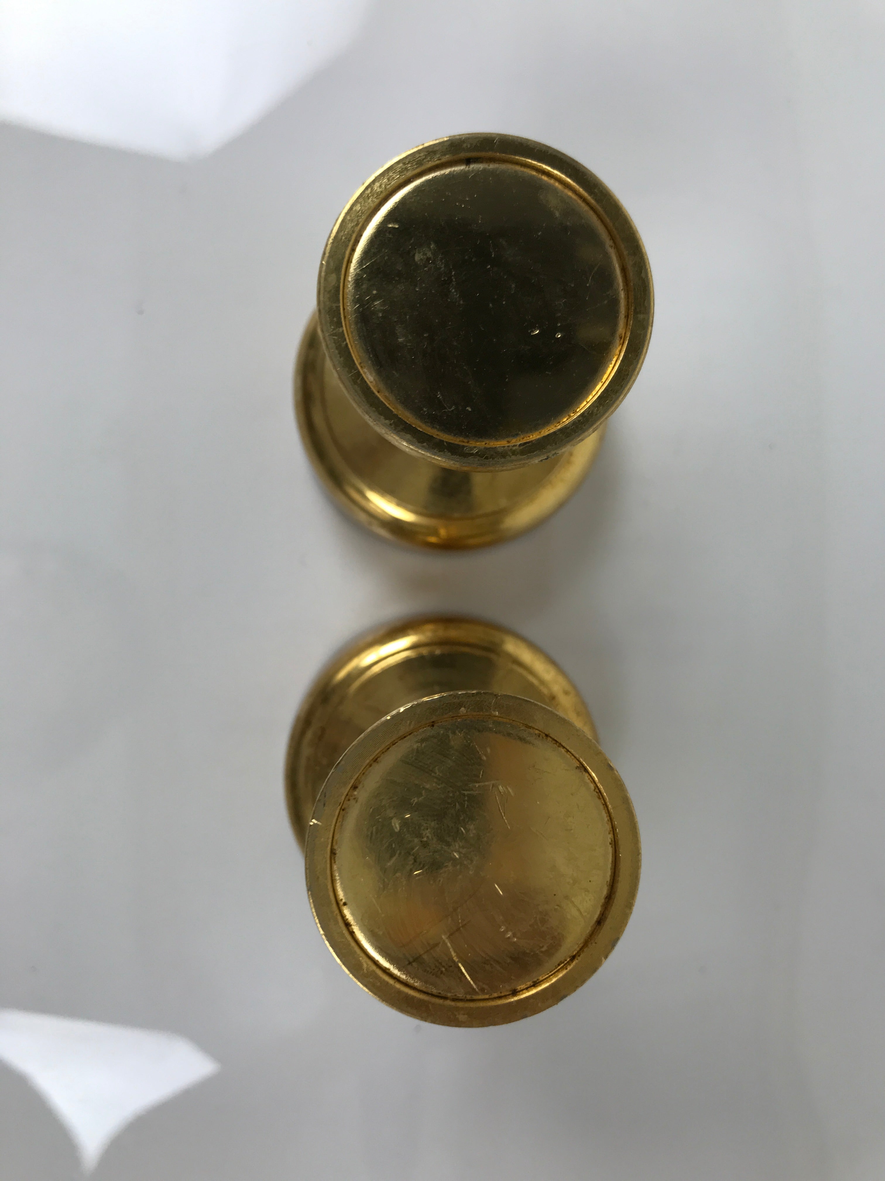 Japanese Buddhist Altar Fitting Brass Rice Offering Cup Vtg Small Gold 2pc BA761