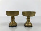 Japanese Buddhist Altar Fitting Brass Rice Offering Cup Vtg Small Gold 2pc BA764