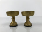 Japanese Buddhist Altar Fitting Brass Rice Offering Cup Vtg Small Gold 2pc BA764