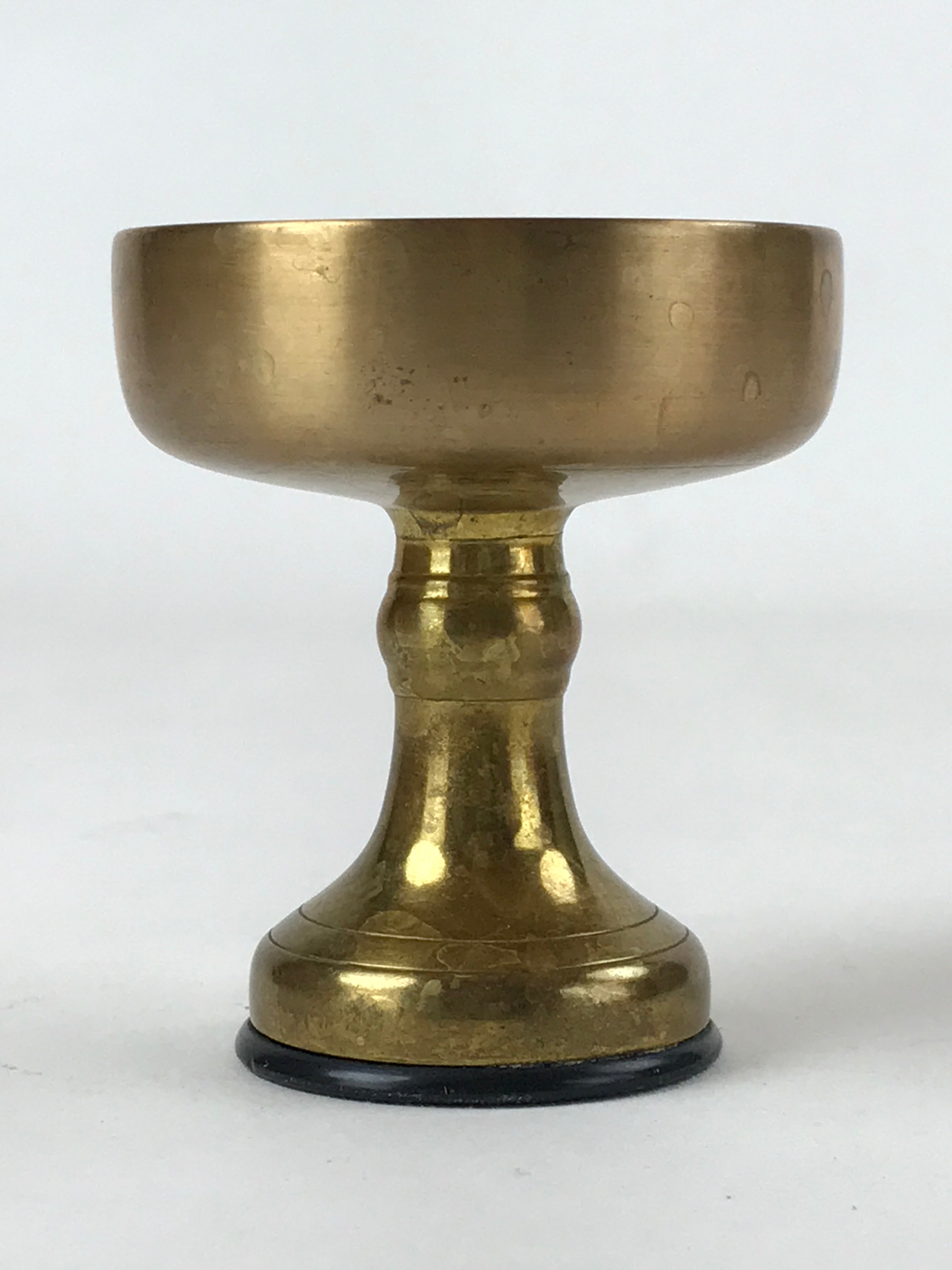 Japanese Buddhist Altar Fitting Brass Rice Offering Cup Vtg Small Gold BA210