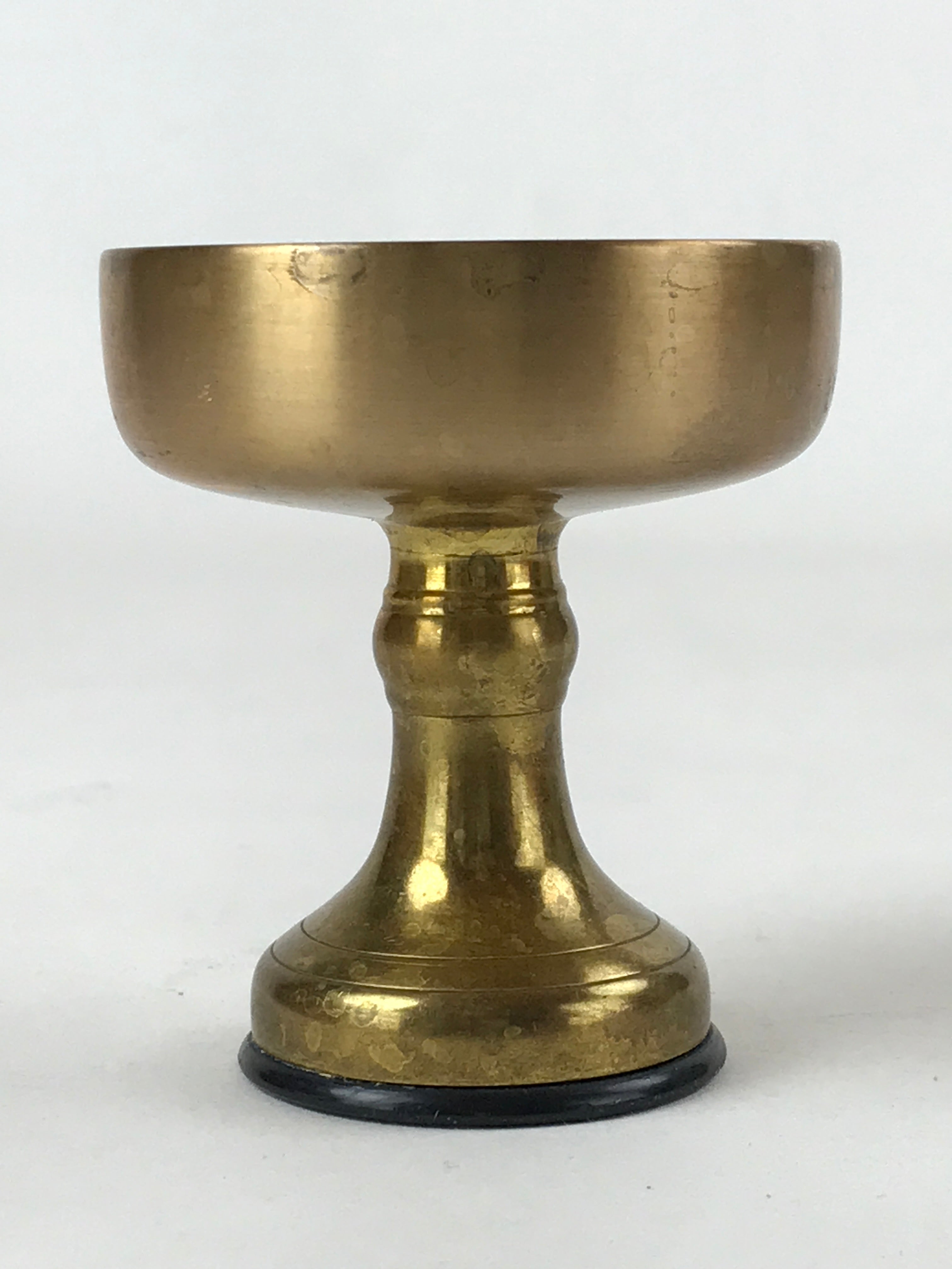 Japanese Buddhist Altar Fitting Brass Rice Offering Cup Vtg Small Gold BA210