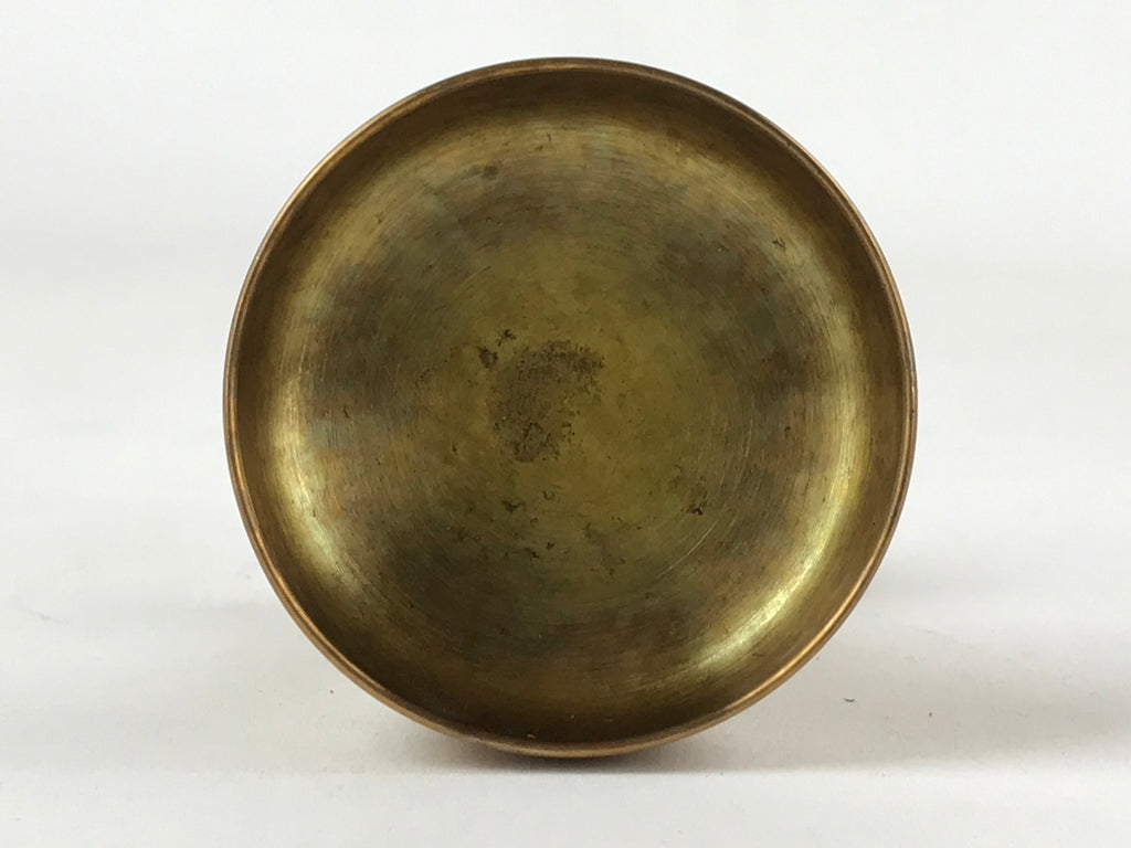 Japanese Buddhist Altar Fitting Brass Rice Offering Cup Vtg Small Gold BA210