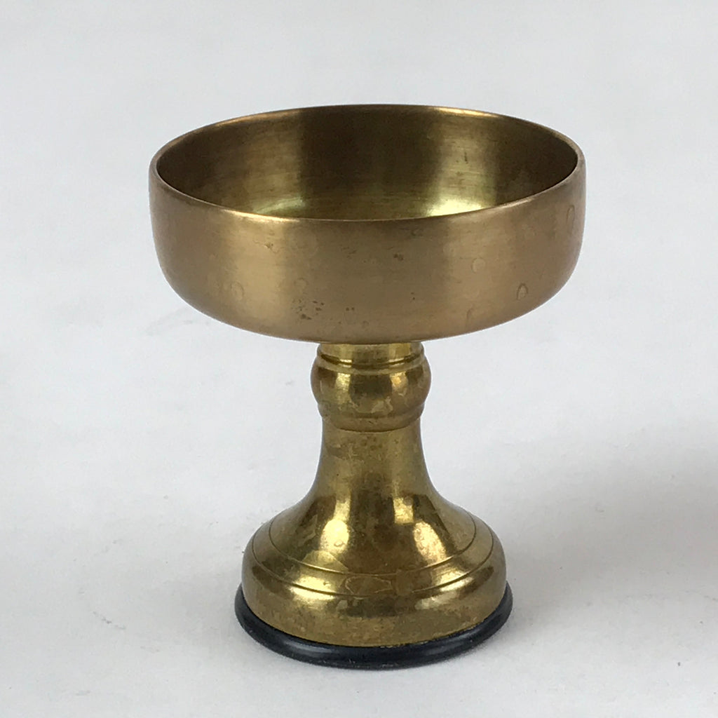 Japanese Buddhist Altar Fitting Brass Rice Offering Cup Vtg Small Gold BA210