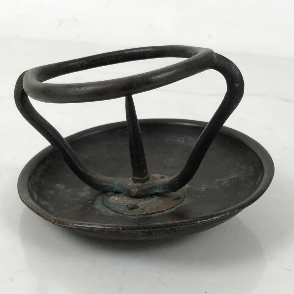 Japanese Buddhist Altar Fitting Bronze Candle Stand Part Metal Shokudai BA595