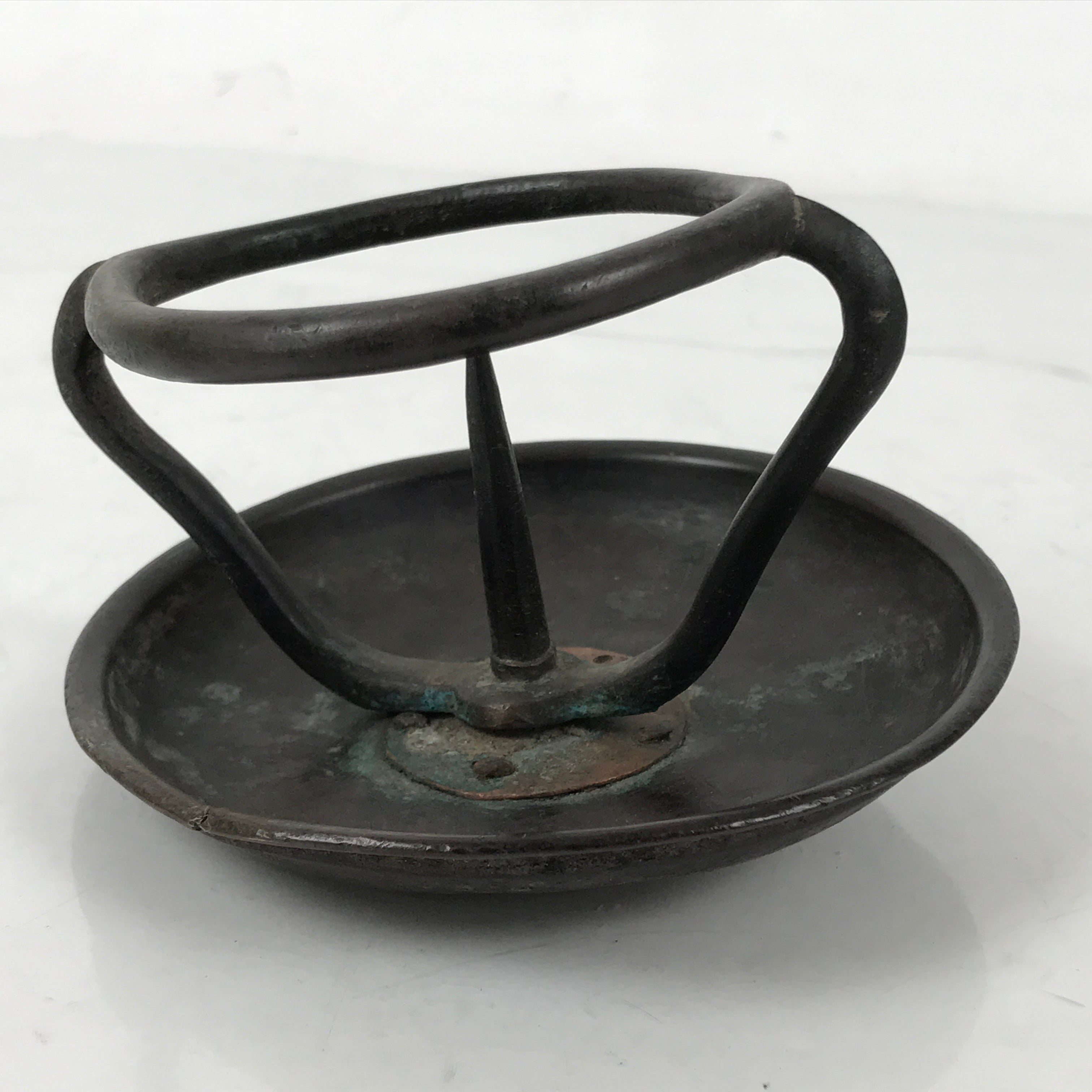 Japanese Buddhist Altar Fitting Bronze Candle Stand Part Metal Shokudai BA595