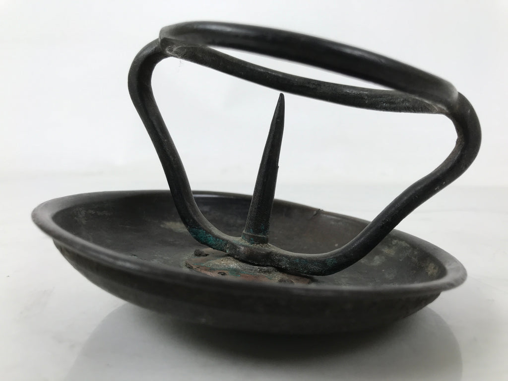Japanese Buddhist Altar Fitting Bronze Candle Stand Part Metal Shokudai BA595