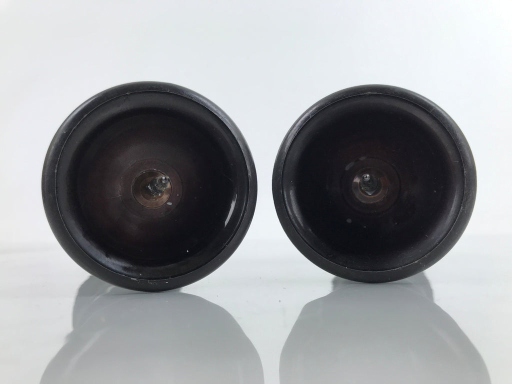 Japanese Buddhist Altar Fitting Bronze Candle Stand Vtg Large Shokudai 2pc BA325