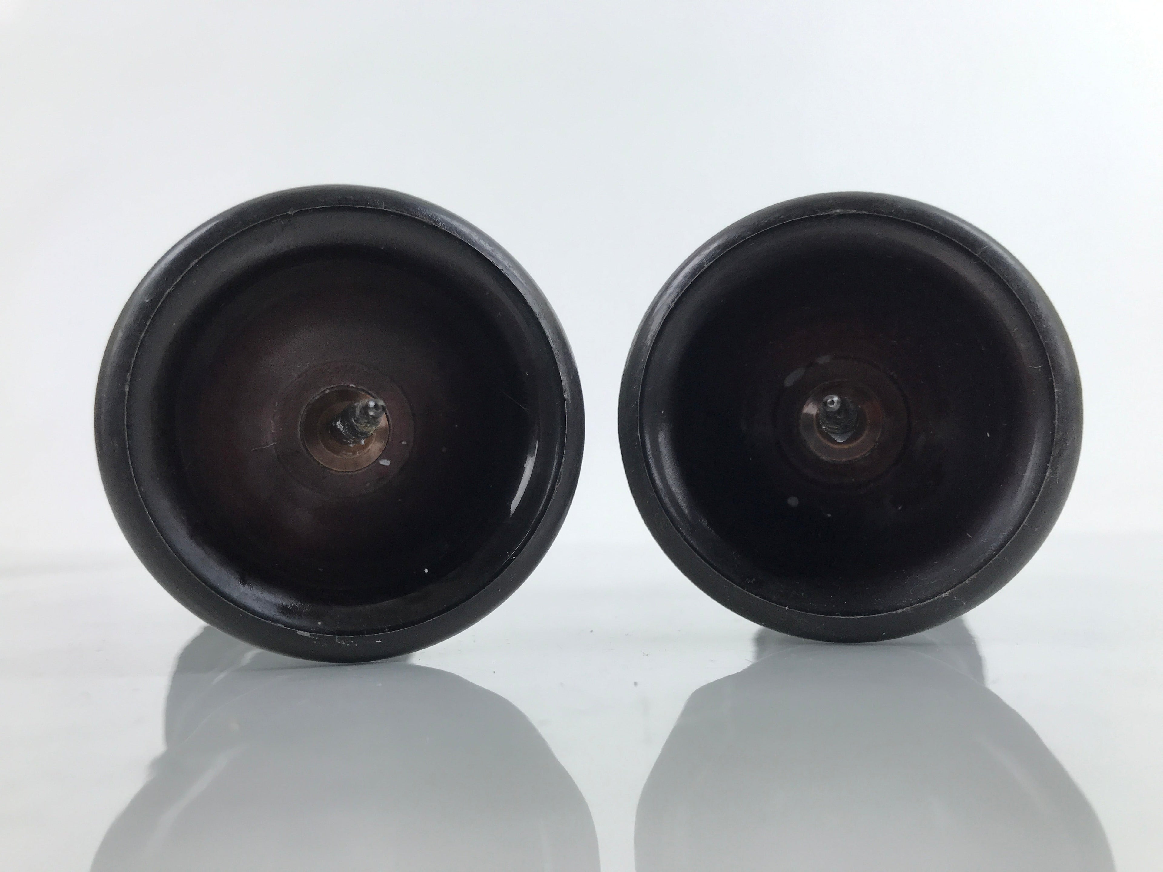 Japanese Buddhist Altar Fitting Bronze Candle Stand Vtg Large Shokudai 2pc BA325