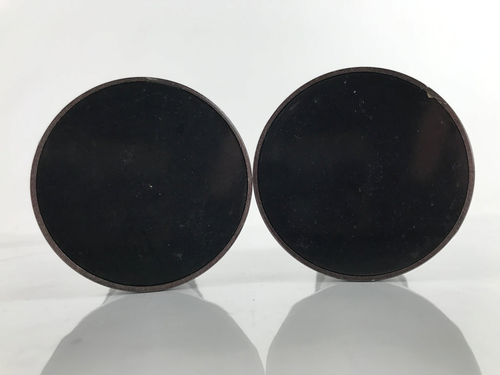 Japanese Buddhist Altar Fitting Bronze Candle Stand Vtg Large Shokudai 2pc BA325