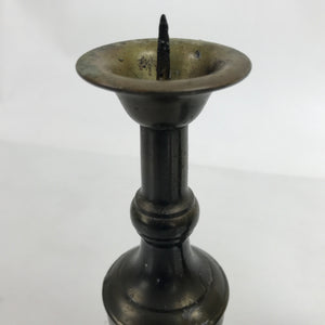 Japanese Buddhist Altar Fitting Bronze Candle Stand Vtg Large Shokudai 2pc BA385