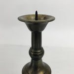 Japanese Buddhist Altar Fitting Bronze Candle Stand Vtg Large Shokudai 2pc BA385