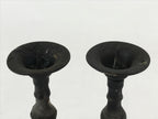 Japanese Buddhist Altar Fitting Bronze Candle Stand Vtg Shokudai 2pc BA180