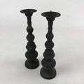 Japanese Buddhist Altar Fitting Bronze Candle Stand Vtg Shokudai 2pc BA180