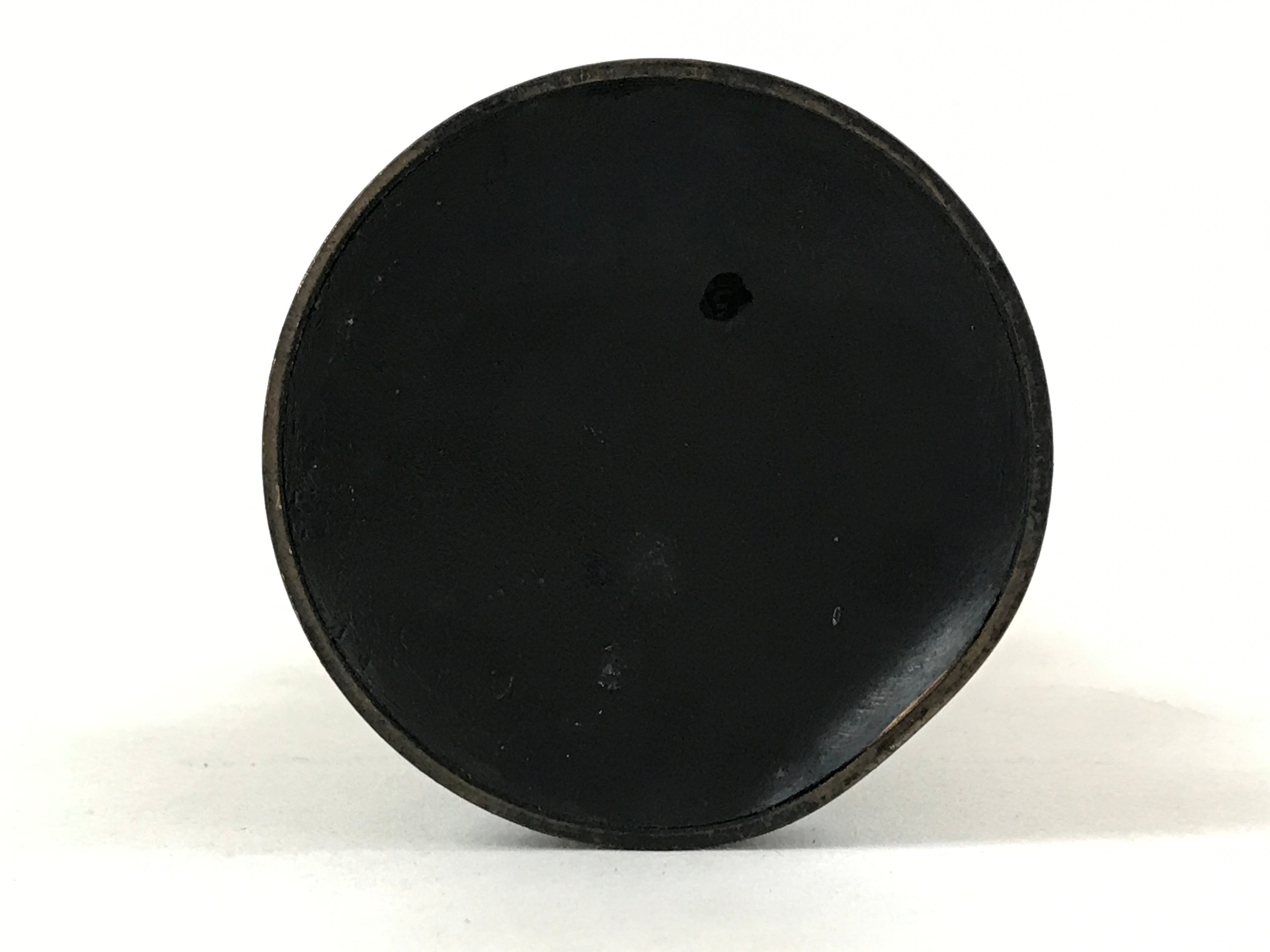 Japanese Buddhist Altar Fitting Bronze Candle Stand Vtg Shokudai Black BA181