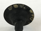 Japanese Buddhist Altar Fitting Bronze Candle Stand Vtg Shokudai Black BA181